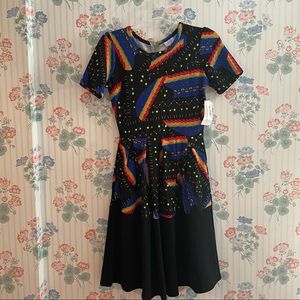 NWT rainbow knee length dress